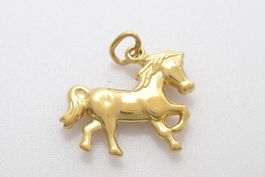 Goldanhänger Pferd, 9 Karat, 375 Gold, KOSTENLOSER VERSAND