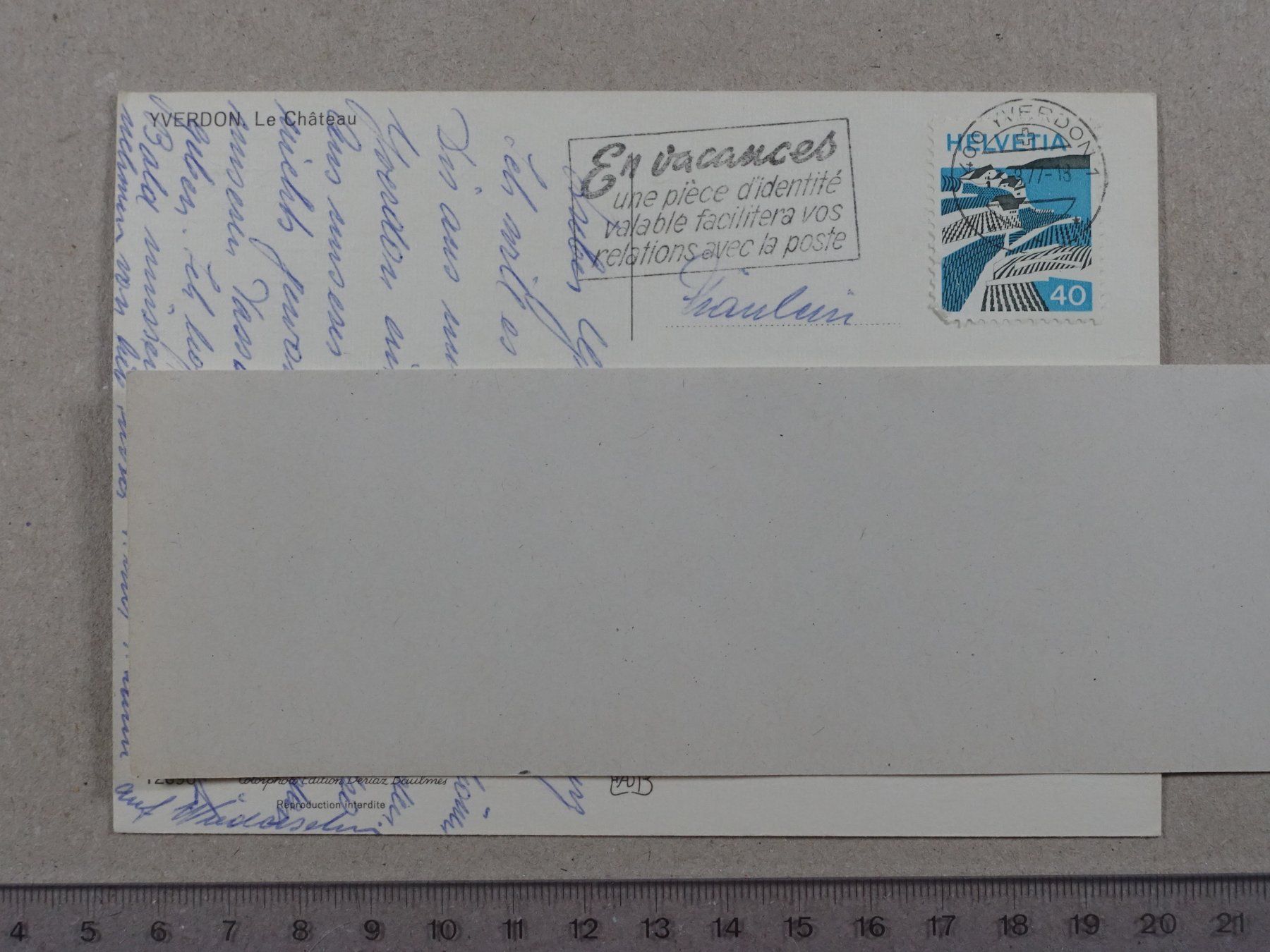 Cartoline postali: Yverdon, 1977, le Château – Usato da Lenzburg venduto da fh1 1