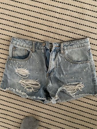 Jeans Shorts Lost Ink mit Perlen