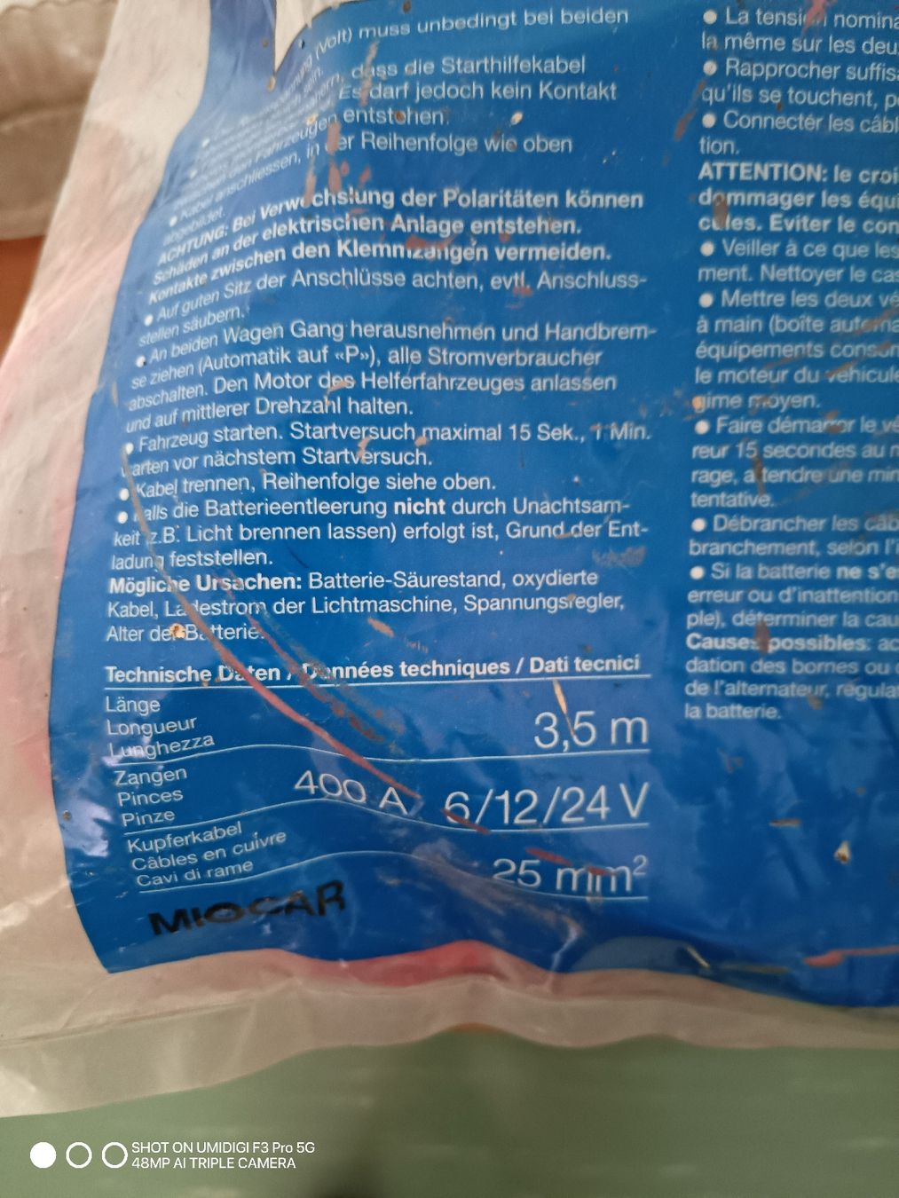 Cavi: Starthilfekabel 400A 3,5m Überbrückungskabel  – Nuovo e nell'imballaggio originale da Aarwangen venduto da to-hirschi 2