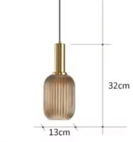 Lampe suspendue en pierre de verre coloré de style  rétro