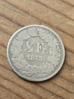 Schweizer Münze 1/2 Franken 1875 Silber 