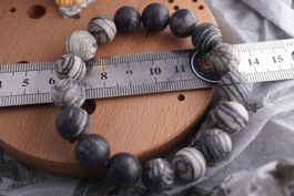 Zebra Jaspis  12mm   Kugel Armband    ab 3.-     (Räumung!)
