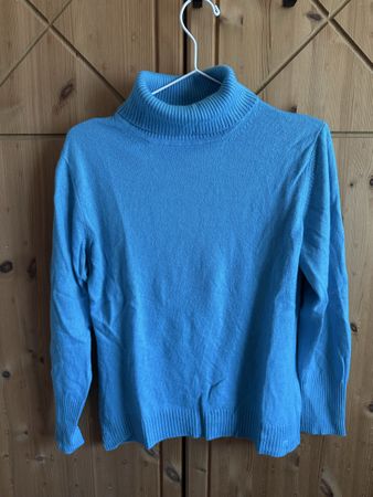 Cashmere-Seide Rollkragenpullover, hellblau, Grösse M