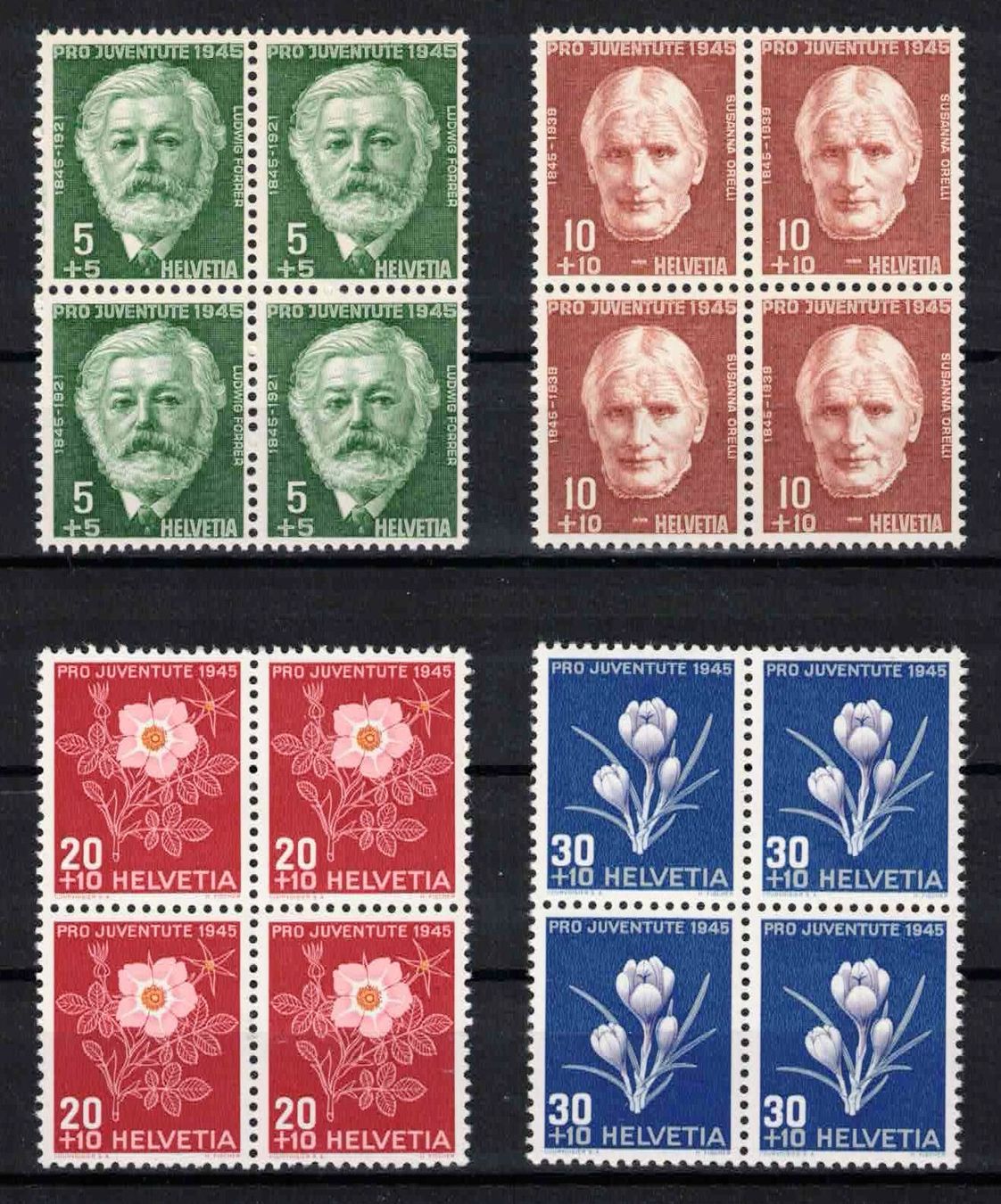 Tutti i francobolli: Pro Juventute 1945 im 4er-Block, postfrisch ** – Nuovo (secondo la descrizione) da Nuglar venduto da Stamp88