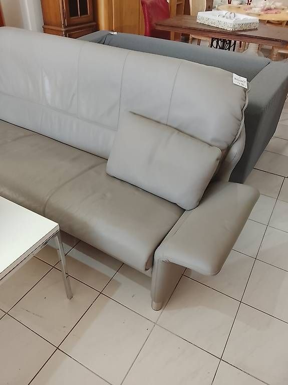 Intertime Divani: Graues Ledersofa 3-Sitzer von Intertime Echtleder – Usato da Neuhausen am Rheinfall venduto da galleria13 1