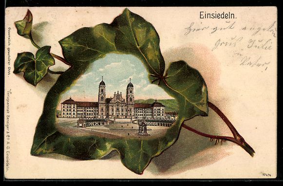 Ansichtskarten: Einsiedeln, Kloster Einsiedeln im Efeubl – Gebraucht aus Berlin von bartko-reher