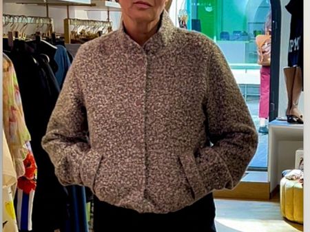 ***SALE*** Trendige Boucle Jacke, meliert taupe/grau/beige