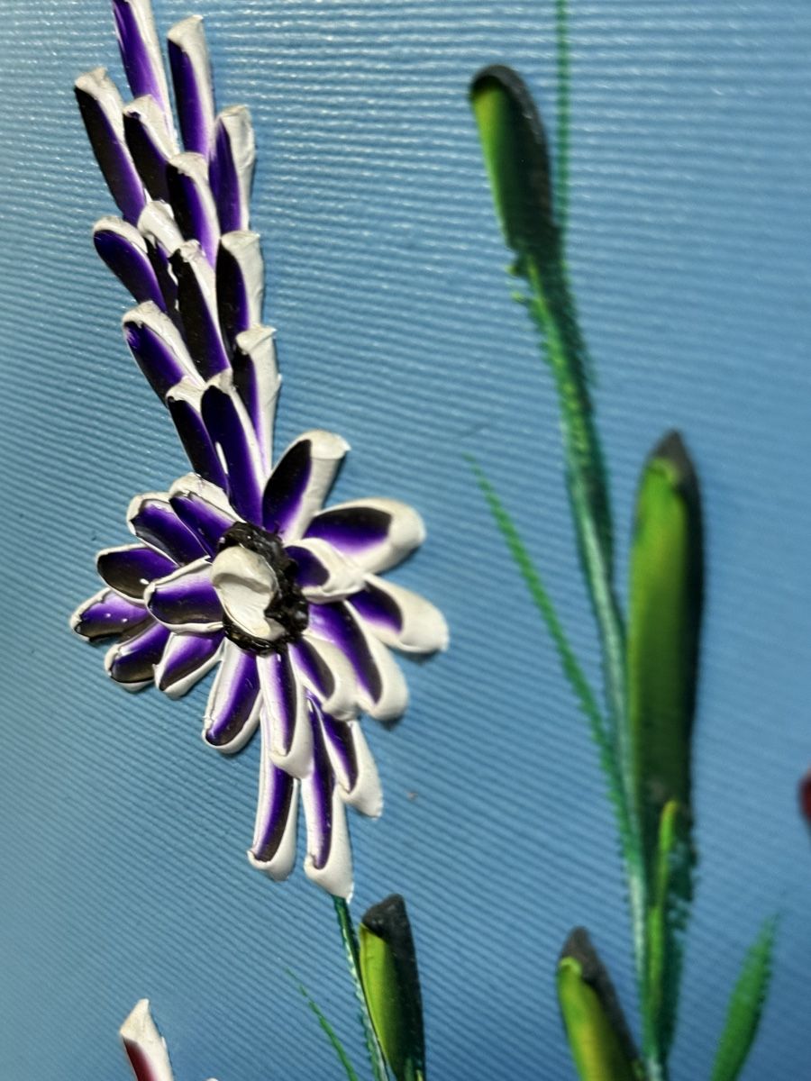 Poster & Bilder: Ölbild  Stillleben eines Blumenstrausses signiert – Gebraucht aus Bern von Delamer 7