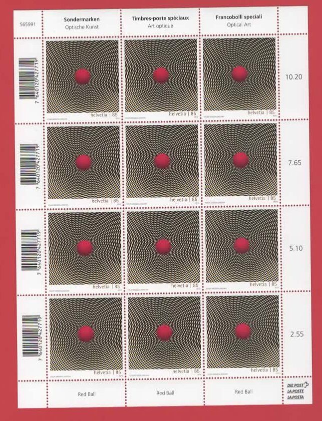 Tous les timbres: Bogen : Optische Kunst 2010**   (D – Neuf (Voir description) à Ruggell par Masescha