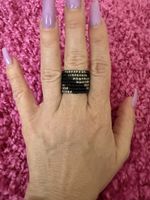 Schicker Ring, Schwarz/Silber, Grösse 54, neuwertig, Sommer 
