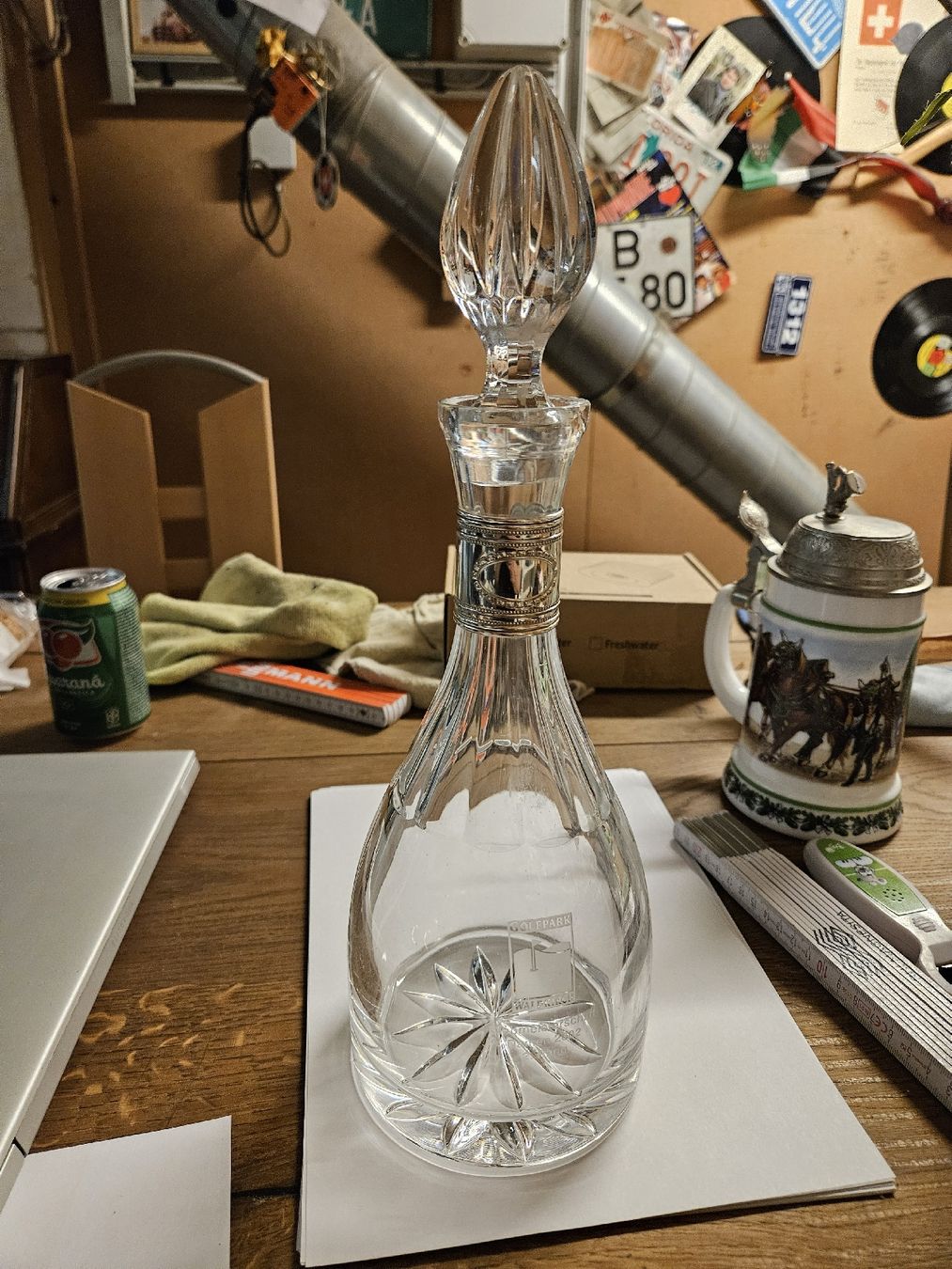 Caraffe: Bleikristall Karaffe mit Silberapplikation, (D) – Usato da Rorschach venduto da TimelessTrading