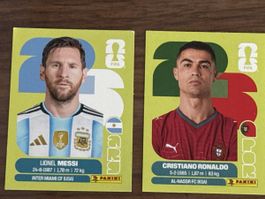 Lionel Messi & Cristiano Ronaldo Panini Sticker FIFA WM 2026