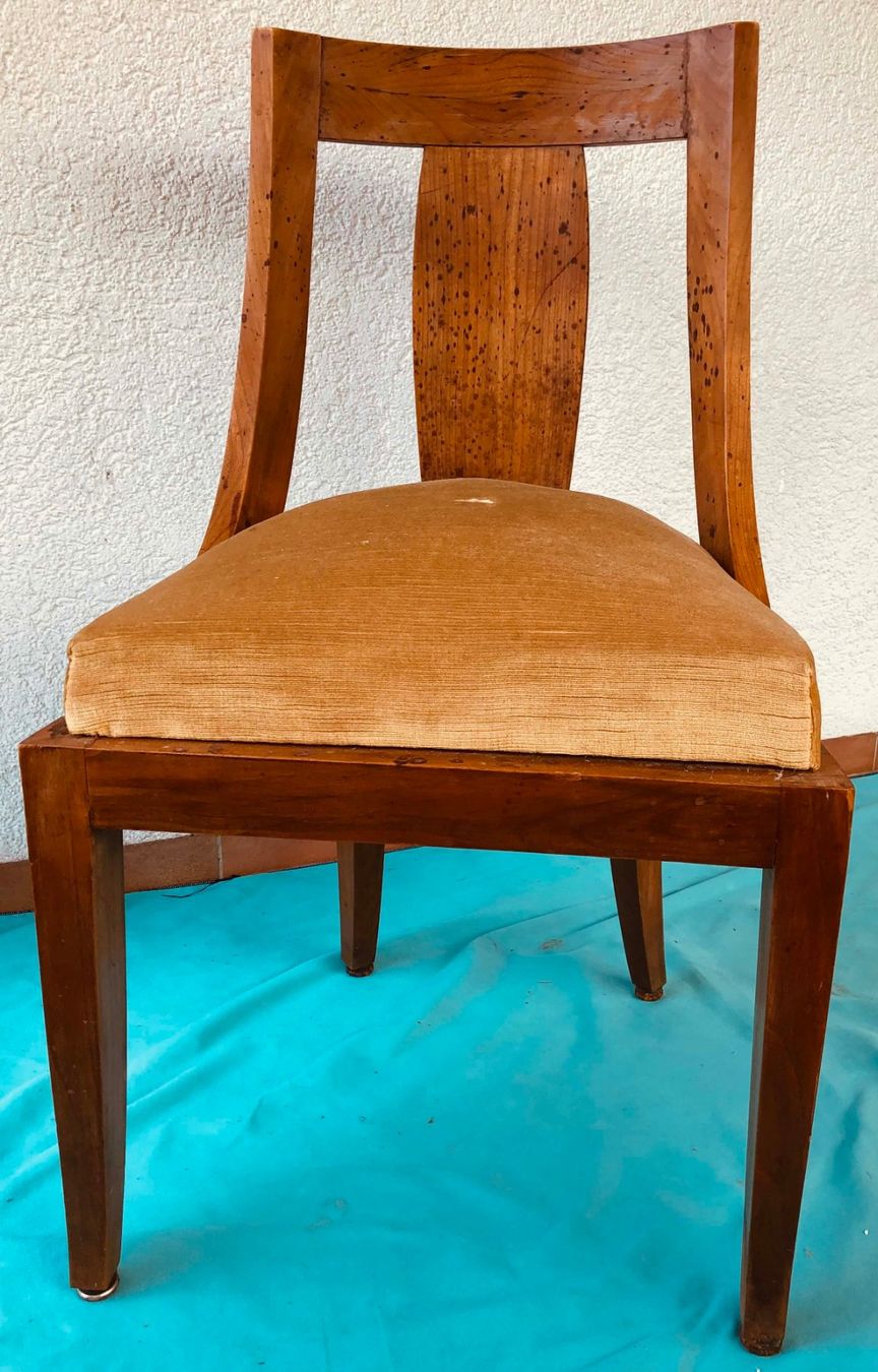 Sedie: chaise Biedermeier assise velours or – Usato da Goldach venduto da Ady49