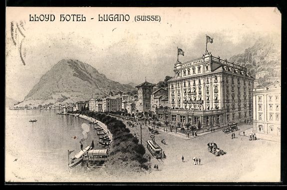 Cartes postales: AK Lugano, Lloyd Hotel, 1910 – D'occasion à Berlin par bartko-reher