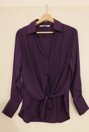 Blouse zara taille xs en satin couleur violet
