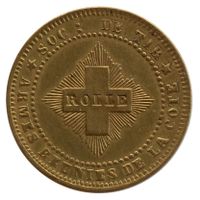 Jeton SOC. DE TIR ARMES RÉUNIES DE LA CÔTE 1862 ROLLE Messin