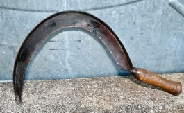 alte Sichel mit Holzgriff punziert 2 - Länge 43cm