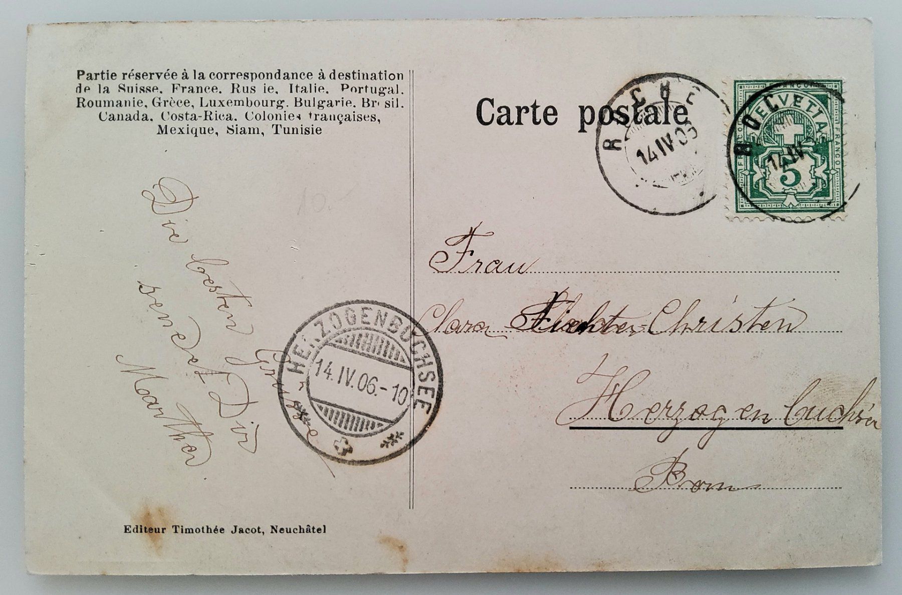 Cartoline postali: Ansichtskarte Genève, gest. 1906 – Usato da Buchrain venduto da mue_kru 1