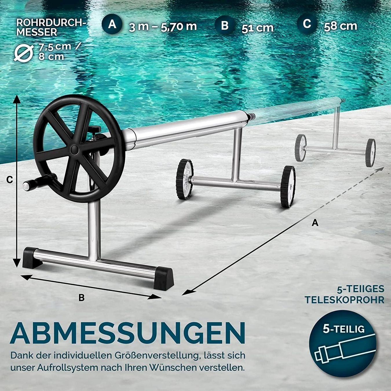 Piscine: tillvex Pool Aufroller 3 - 5,70 m – Nuovo e nell'imballaggio originale da Bottighofen venduto da zaap 1