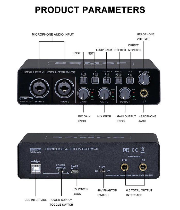 Attrezzatura per studi di registrazione: USB Audiointerface 32Bit 192kHz XLR TS TRS Mic Preamp 48V – Nuovo e nell'imballaggio originale da Genève venduto da Anna-38 3