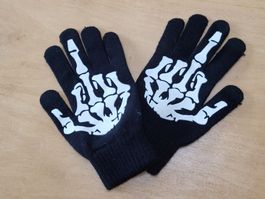 Gants Squelette Noirs 💀 - Taille Unique adulte