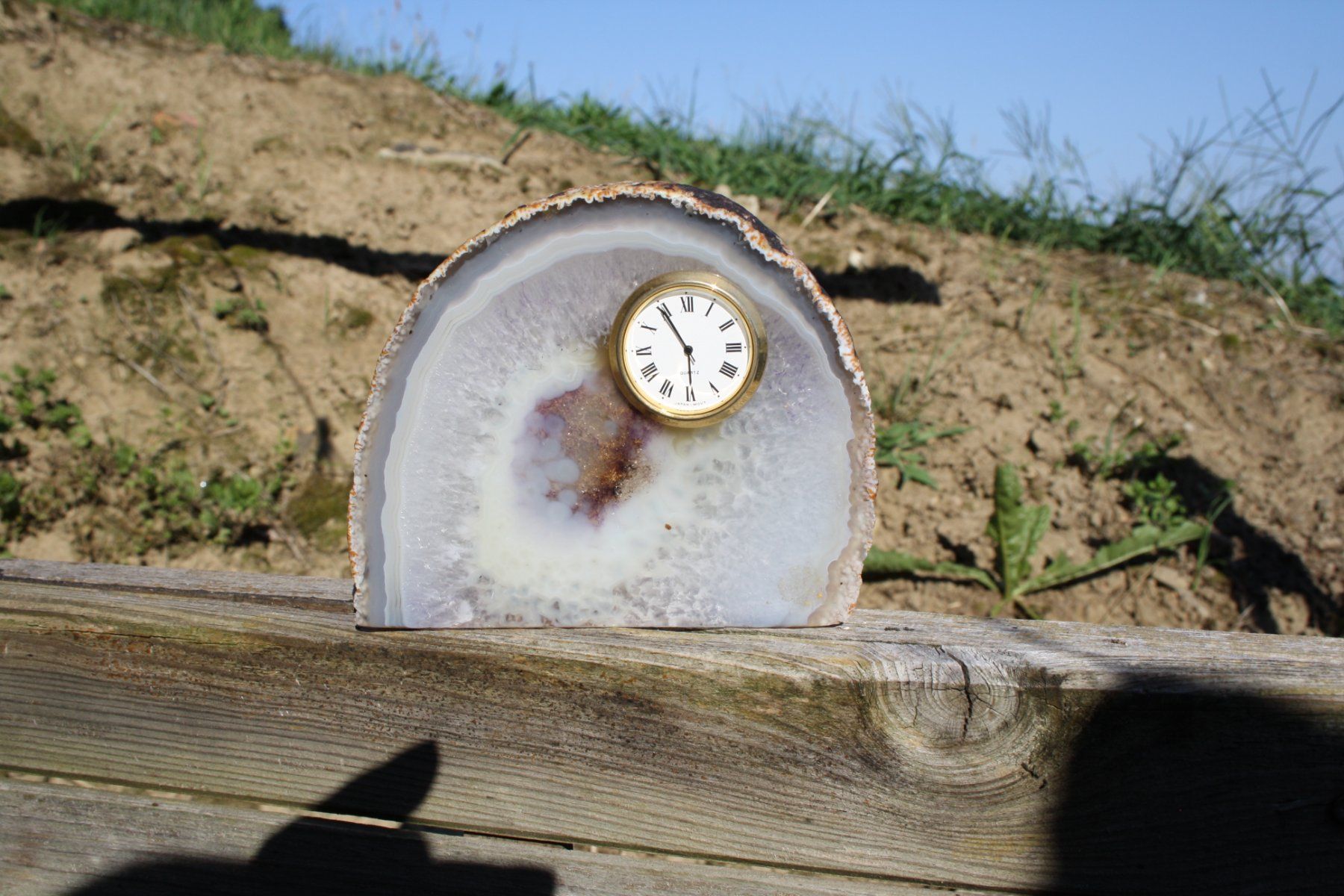 Pietre preziose: STEINSCHEIBE MIT UHR ACHAT? – Usato da Wauwil venduto da Pneuedy 7
