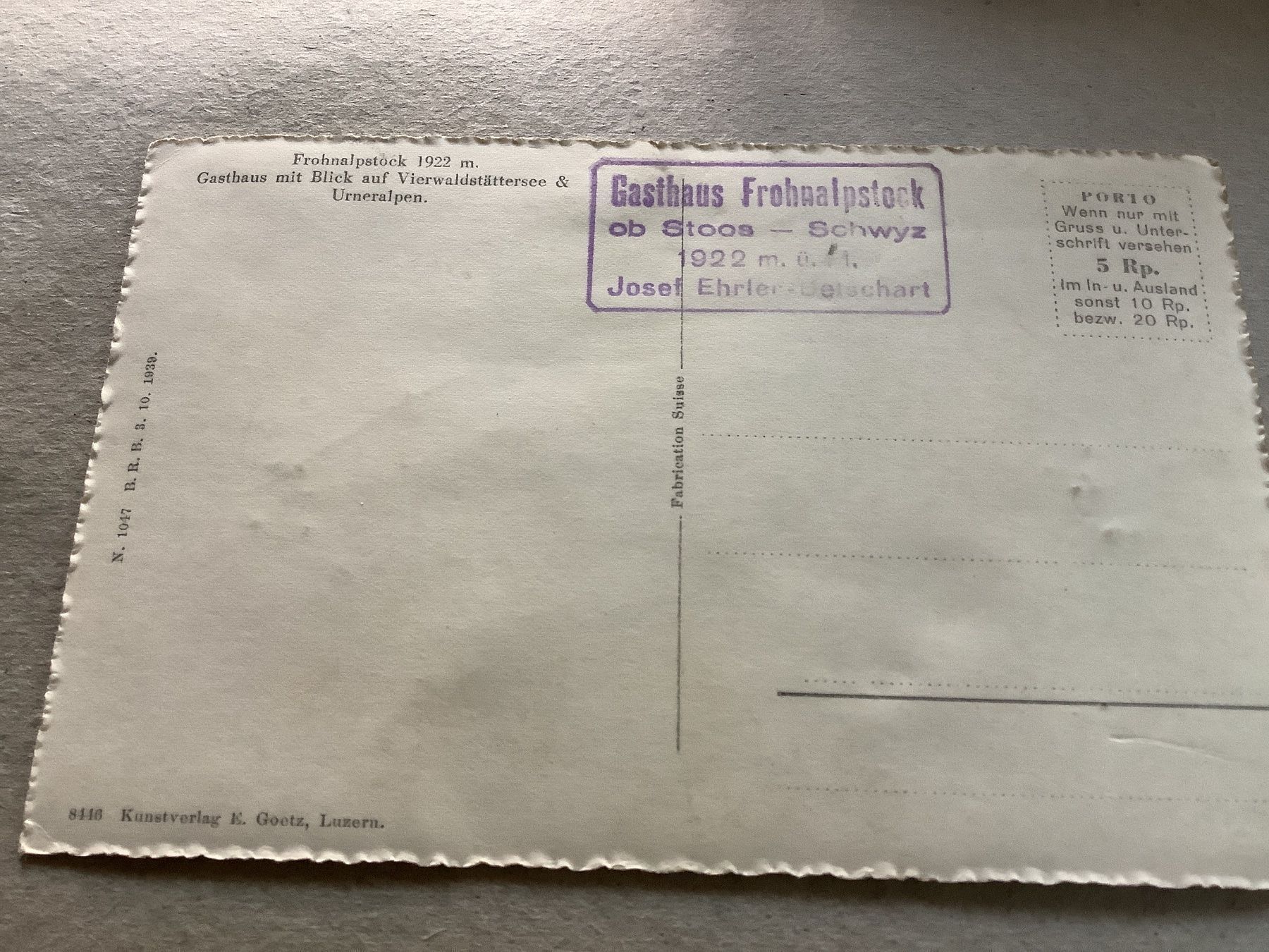 Cartoline postali: Frohnalpstock – Usato da Flaach venduto da Monisoldshop 1
