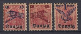 DANZIG 1920: Flugpostserie * - verfärbt