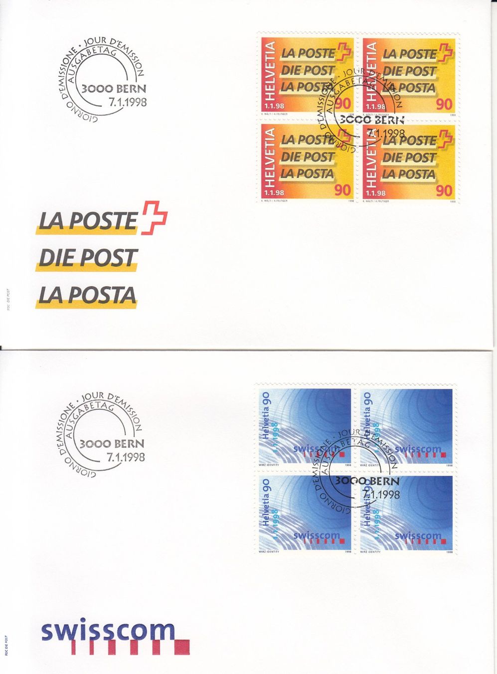 Alle Briefmarken: SBK 937 - 938 im 4er-Block FDC – Gebraucht aus Bürglen TG von StampGraf