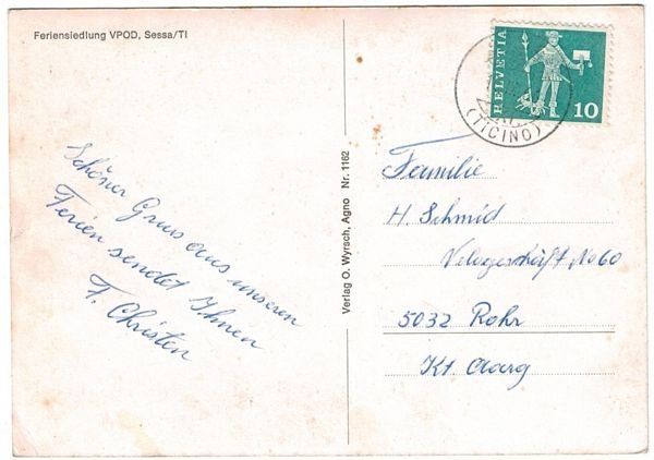 Cartoline postali: Sessa, Feriensiedlung, gelaufen 1966 – Usato da Frauenfeld venduto da POML 1
