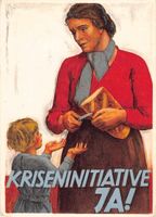 Schweizer PROPAGANDA-KARTE Kriseninitiative JA! Um 1940