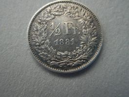 50 Rp. 1881 silber gute Erhaltung