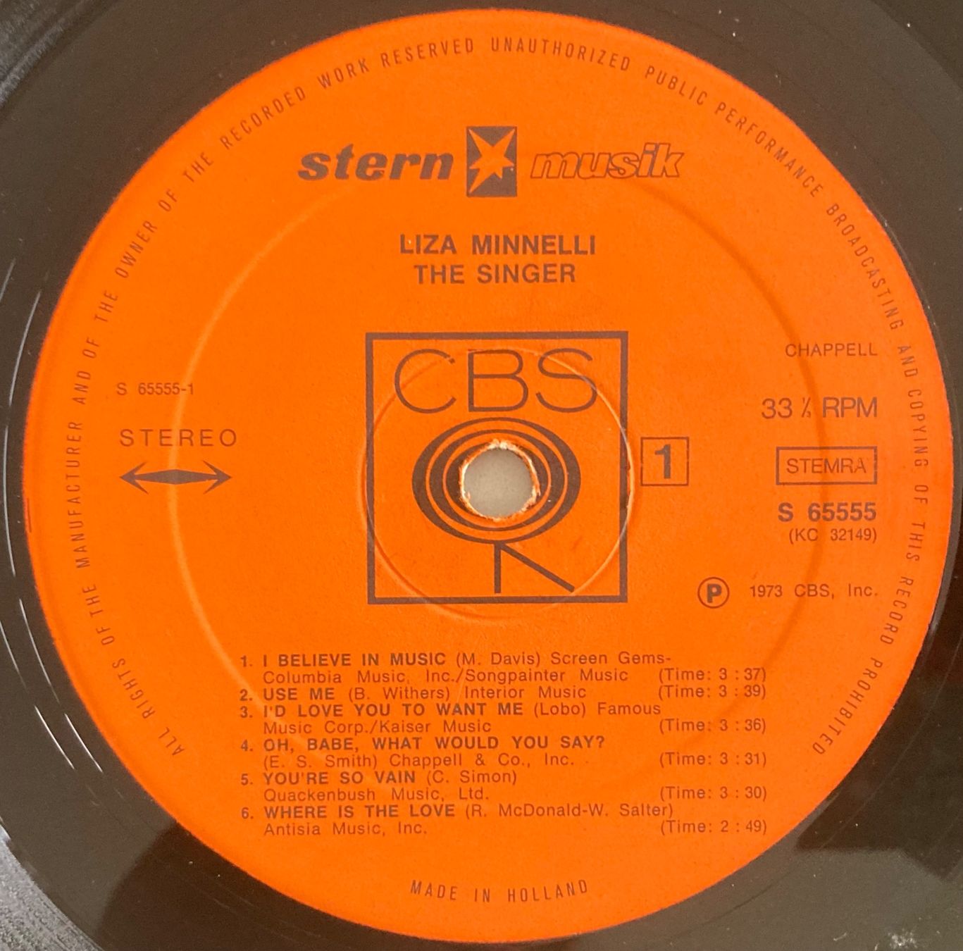 Vinyles: LIZA MINELLI - THE SINGER – D'occasion à Poliez-Pittet par Newtown-Records 3