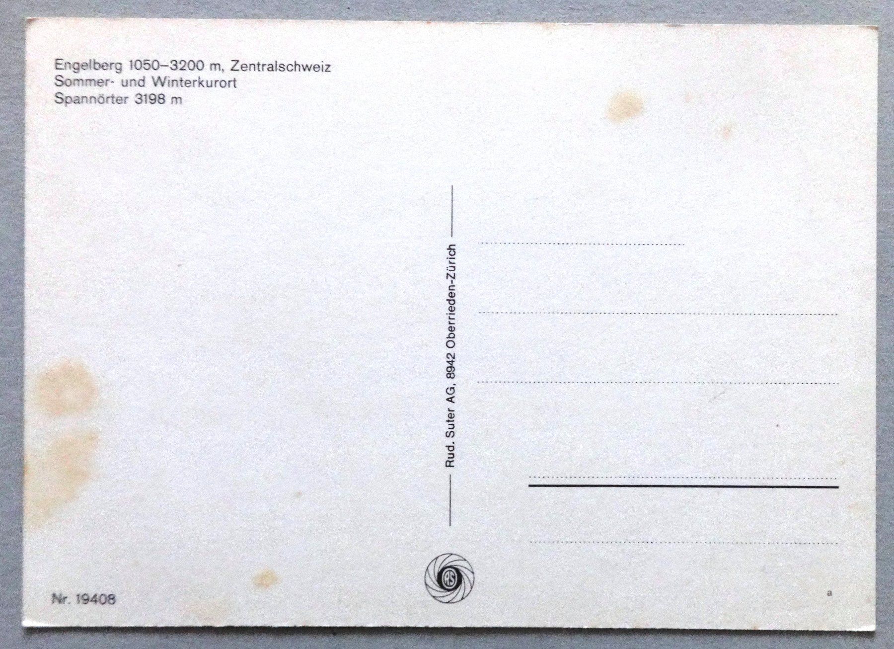 Cartes postales: Engelberg, Spannörter 31198 m – Défectueux à Fétigny par Billy2miny 1
