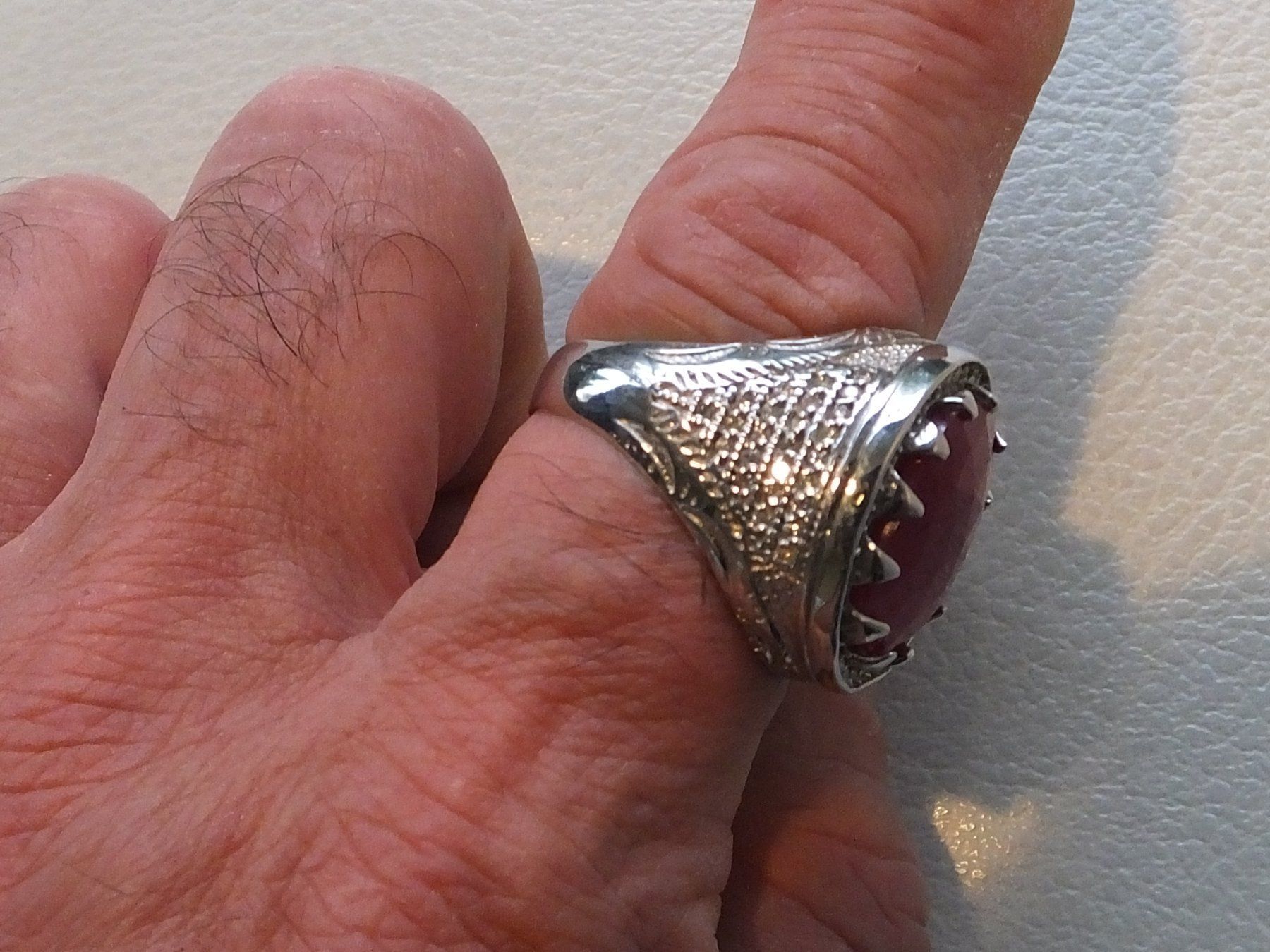 Anelli: Herrenring mit Echtem RUBIN Stein – Nuovo e nell'imballaggio originale da Unterentfelden venduto da l654321a 8