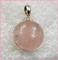 ROSE QUARTZ, Rosenquarz Anhänger 925 Silber