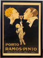 Affiche ancienne Porto Ramos-Pinto par René Vincent