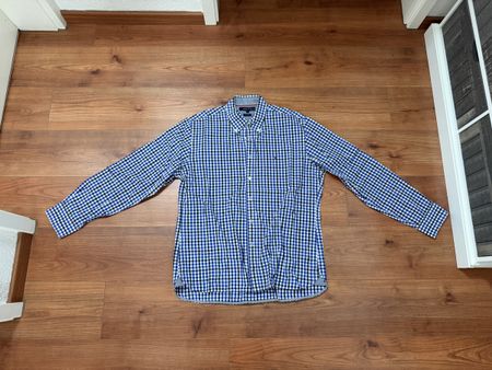 Tommy Hilfiger Hemd Kariert Blau Weiss L Custom Fit