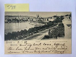 Gruss aus Zürich (Utoquai), 1902 mit Stempel