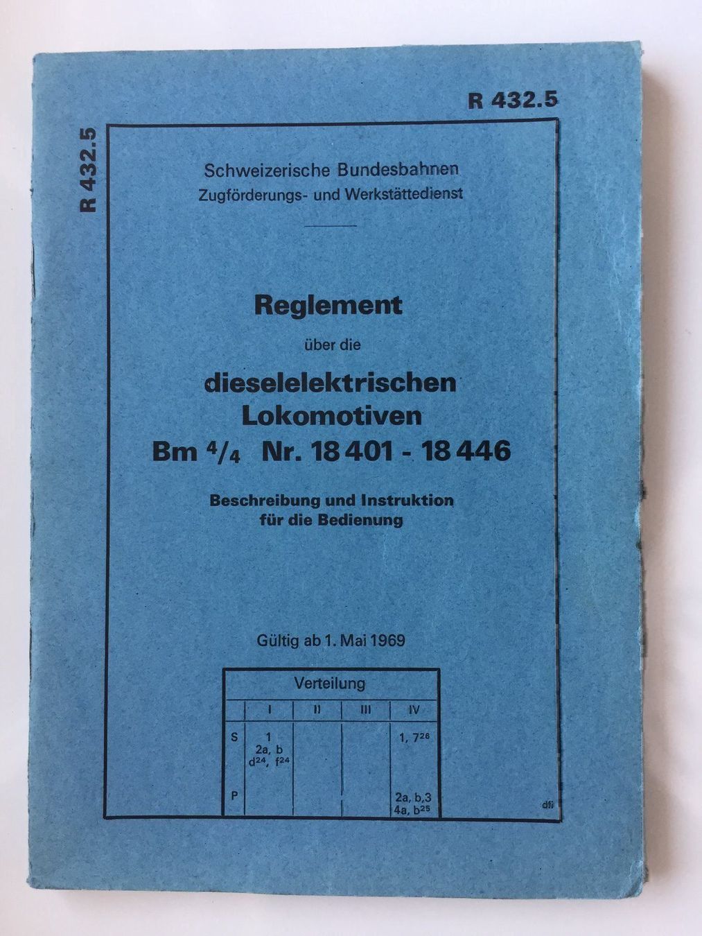 Libri: SBB Reglement R. 432.5 Bm 4/4 – Usato da Volketswil venduto da zwitsch33