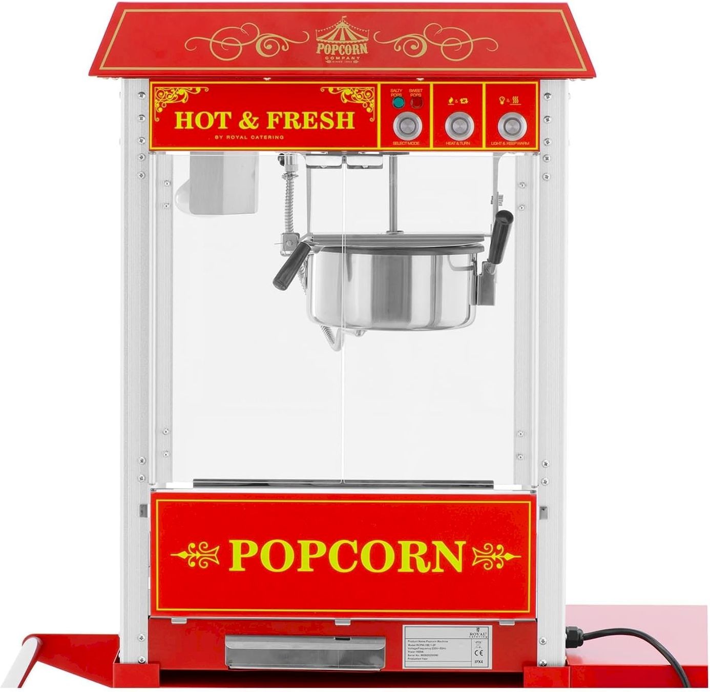 Küchengeräte: Popcornmaschine mit Wagen 1600W rot – Neu und originalverpackt aus Bottighofen von zaap 4