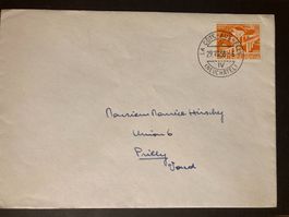 Schweiz 1958 Brief 5 Rp Brücken gest. LA CÔTE-AUX-FÉES (NE)