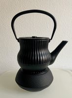 Neue schöne schwarze Gusseisen Teekanne mit Rechaud