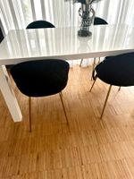 4 piece Black Velvet Dining Chair with Gold Legs - Stylish!