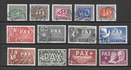 Werbemarken Serie 262 - 274 PAX sauber gestempelt 1945