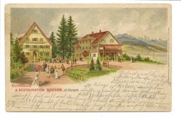 Kurhaus und Restaurant Bocken ob Horgen (ZH) Litho - 1904