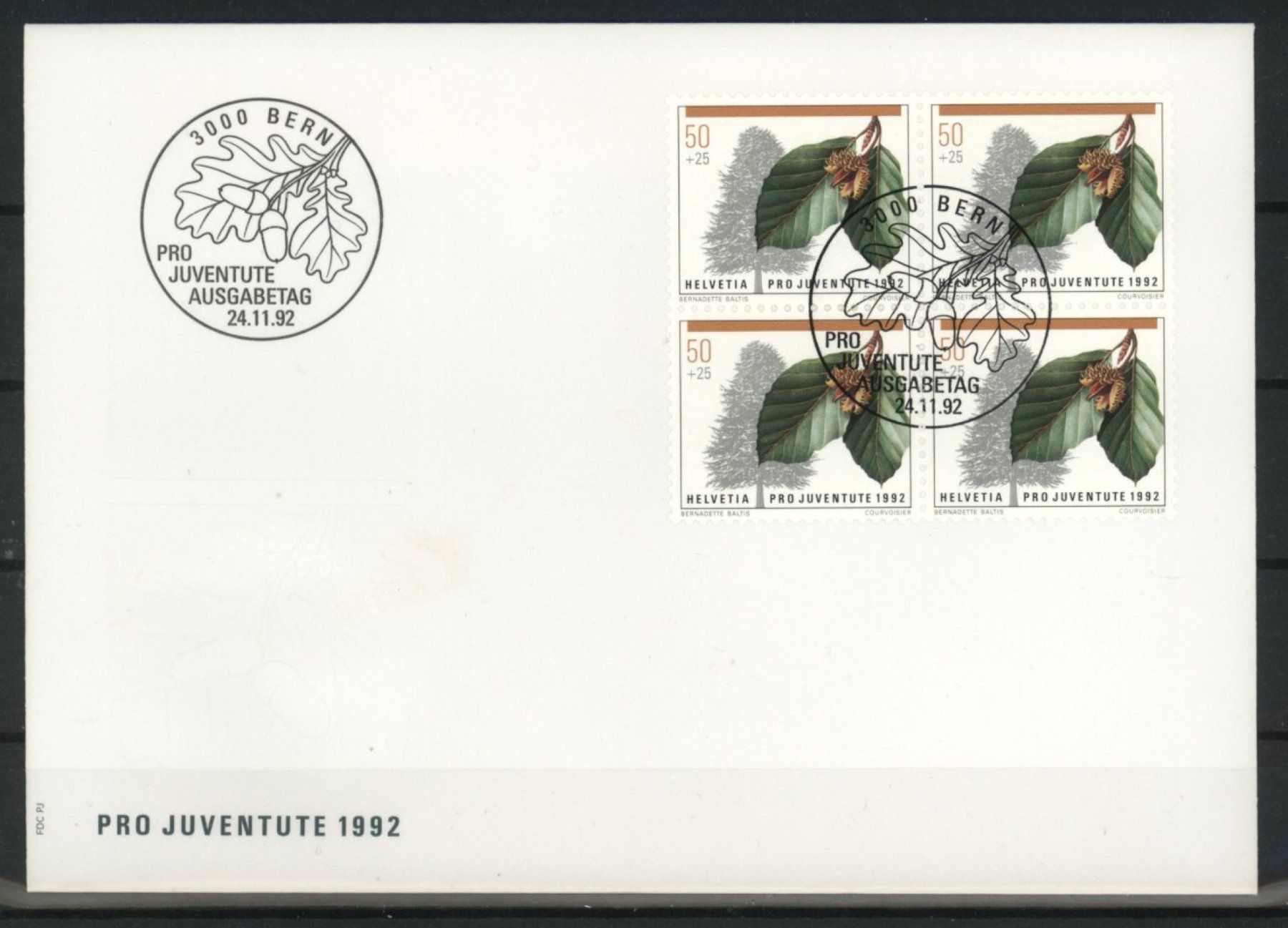 Tutti i francobolli: 1992, FDC, Pro Juventute, Viererblöcke – Usato da Willisau venduto da Vollstempel 1