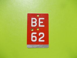 Velonummer / Fahrradnummer BE 62