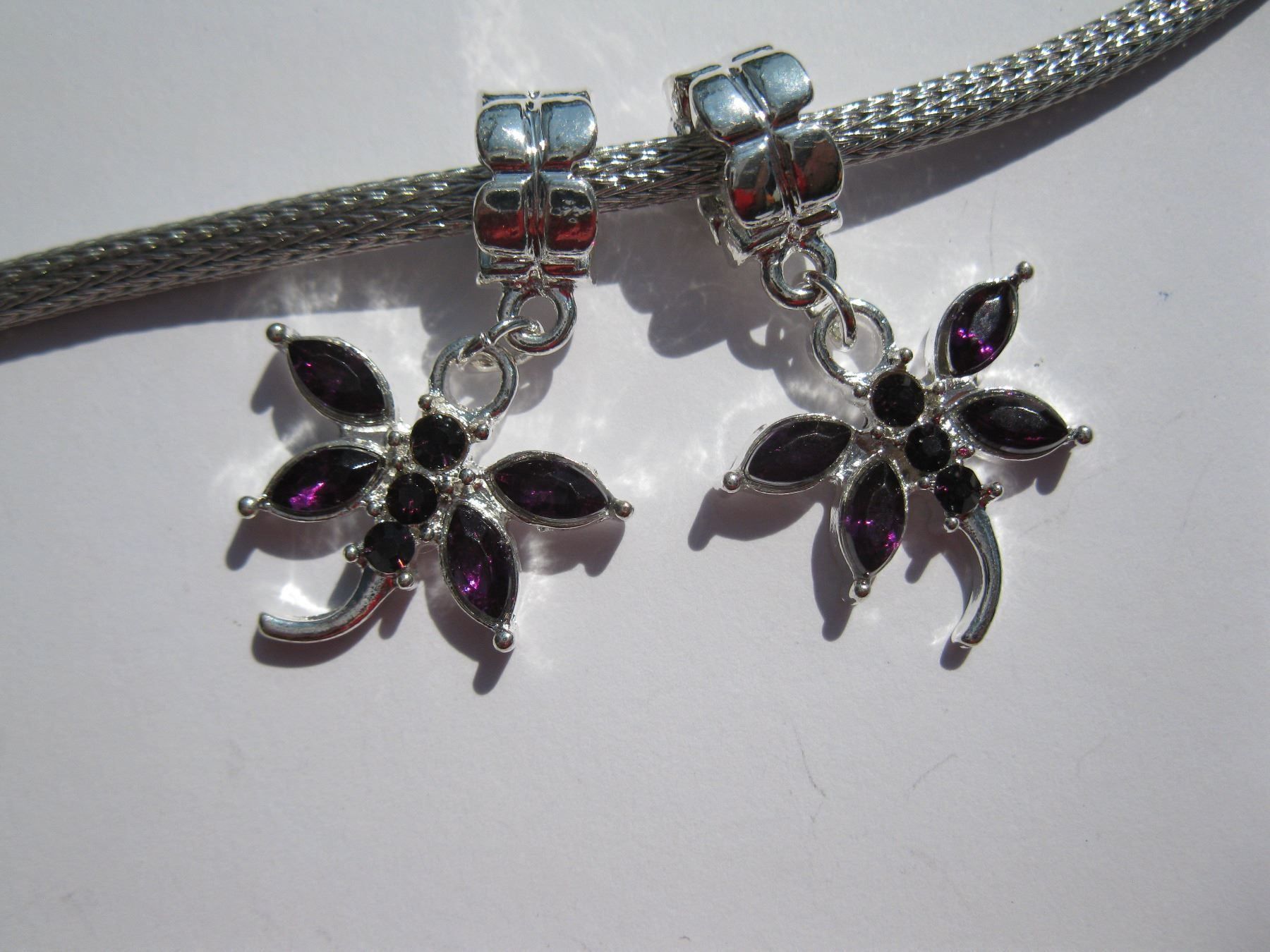 Anhänger: Anhänger, Dangle versilbert Libelle violett – Neu und originalverpackt aus St. Margarethen TG von LuanaKa